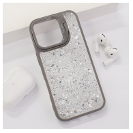 Maska Crystal Dots za iPhone 16 Pro Max siva