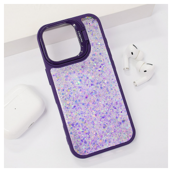 Maska Crystal Dots za iPhone 16 Pro Max ljubicasta