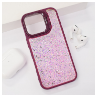 Maska Crystal Dots za iPhone 16 Pro bordo