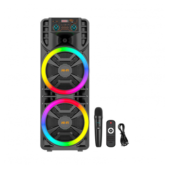 Bluetooth zvucnik 80W karaoke set sa 1 mikrofonom ZQS12203 crni