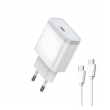 Kucni punjac LDNIO Q122 PPS PD,27W sa kablom Type-C na Type-C kabel beli