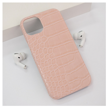 Maska Croco Leather za iPhone 13 roze