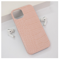 Maska Croco Leather za iPhone 13 roze