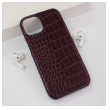 Maska Croco Leather za iPhone 13 bordo