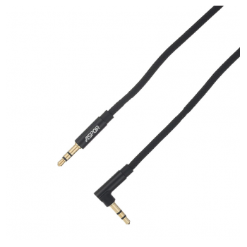 Aux Kabel Aspor A231 3,5mm 90 degrees 1m crni