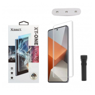 Zastitno staklo XMART UV Glue Full Cover + lampa za Xiaomi Redmi Note 14 Pro Plus