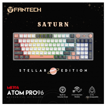 Tastatura Mehanicka Gaming Fantech MK914 RGB Atom PRO96 Wireless Saturn (red switch)