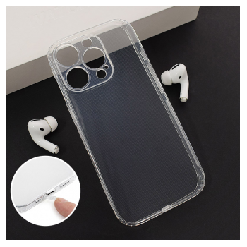 Maska Skin Silikon with pluggy za iPhone 16 Pro transparent