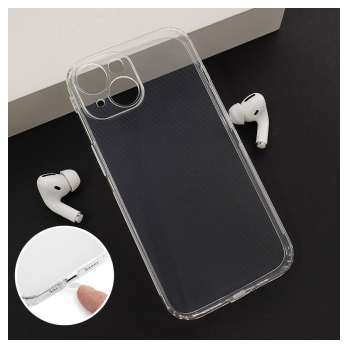 Maska Skin Silikon with pluggy za iPhone 13 transparent