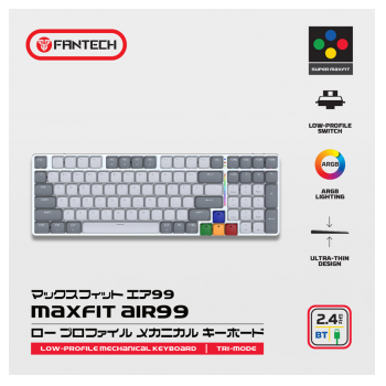 Tastatura mehanicka Gaming Fantech MK916 RGB Maxfit AIR99 Wireless gray (brown switch)