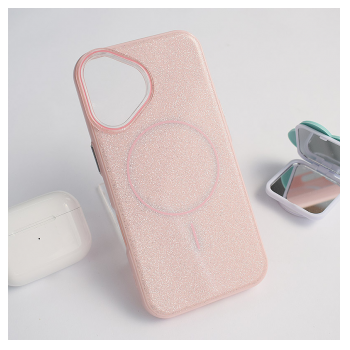 Maska Mag Case Fashion Glitter za iPhone 16 roze