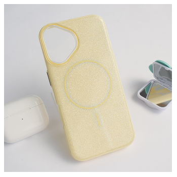 Maska Mag Case Fashion Glitter za iPhone 16 zuta