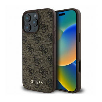 Maska Guess 4G Classic za iPhone 16 braon
