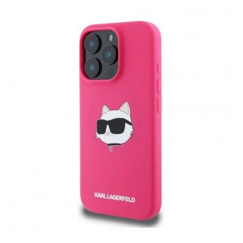 Maska Karl Lagerfeld Silicone Choupette Head MagSafe za iPhone 16 Pro pink