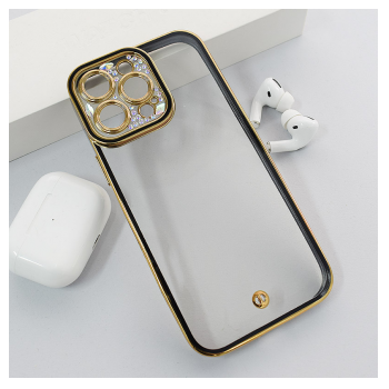 Maska Luxury Crystal Clear za iPhone 16 Pro Max crna