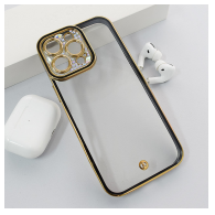 Maska Luxury Crystal Clear za iPhone 16 Pro Max crna