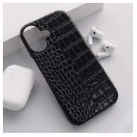 Maska Croco Leather za iPhone 16 crna