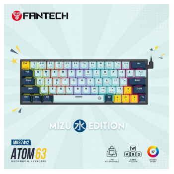 Tastatura Mehanicka Gaming Fantech MK874 RGB Atom 63 SkyBlue (red switch)