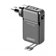 Kucni punjac KONFULON A57Q 20W sa Power Bank baterijom 20000mAh i 2u1 kablom crni