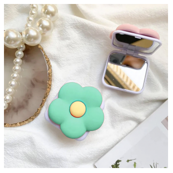 PopSocket Flower with mirror zeleni