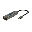 Adapter / HUB Sotako Type-C (1x USB 3.0 + 2x USB 2.0 + RJ45) 0.15 sivi