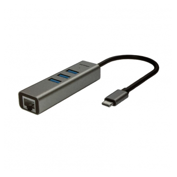 Adapter / HUB Sotako Type-C (1x USB 3.0 + 2x USB 2.0 + RJ45) 0.15 sivi