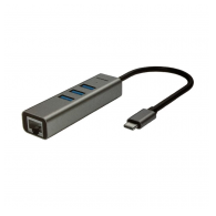 Adapter / HUB Sotako Type-C (1x USB 3.0 + 2x USB 2.0 + RJ45) 0.15 sivi