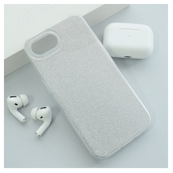 Maska Crystal Dust za iPhone 16e srebrna