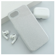 Maska Crystal Dust za iPhone 16e srebrna