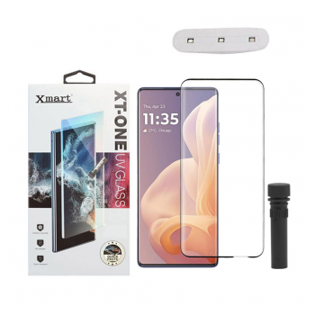 Zastitno staklo XMART UV Glue Full Cover + lampa za Motorola Moto G85