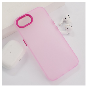 Maska Electro Glow Frame za iPhone 16e roze