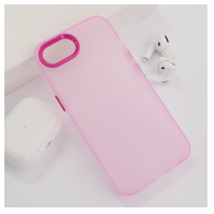 Maska Electro Glow Frame za iPhone 16e roze