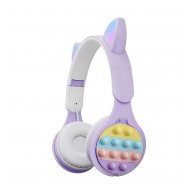 Bluetooth slusalice Cat Pop it ljubicaste