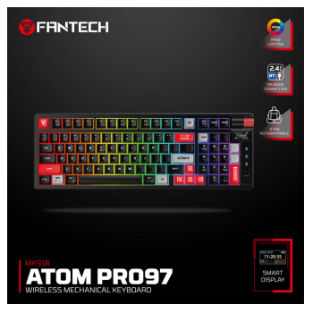 Tastatura mehanicka Gaming Fantech MK918 RGB Atom PR097 Wireless crna (blue  switch)