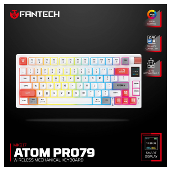 Tastatura mehanicka Gaming Fantech MK917 RGB Atom PRO79 Wireless bela (blue switch)