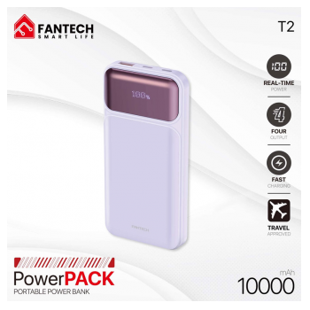 Power bank Fantech T2 10000mAh QC,PD,22.5W ljubicasti