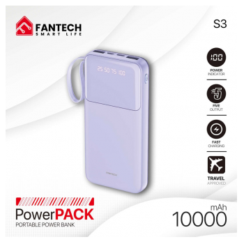 Power bank Fantech S3 10000mAh 10W ljubicasti