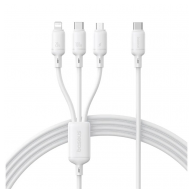 Kabel Baseus Silky 3 u 1 Fast Charging Cable USB-C na  M+L+C 100W 1.5m Moon White