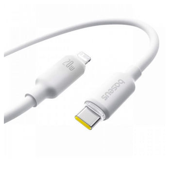Kabel Baseus Foamed Silicone Fast Charging Data Cable USB-C to iP 20W Moon White 1m