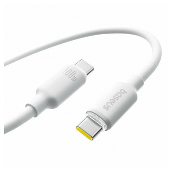 Kabel Baseus Foamed Silicone Fast Charging Data Cable USB-C to USB-C 100W Moon White 1m