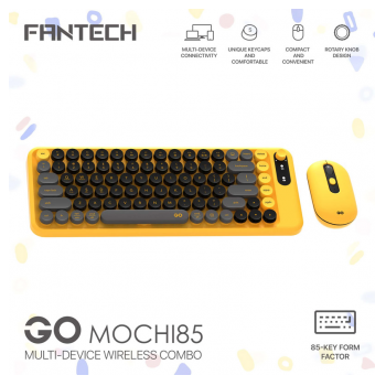 Combo mis tastatura wireless Fantech WK-898 GO mochi85 zuta