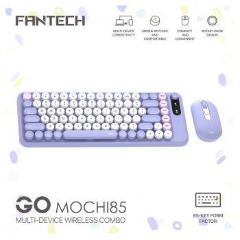 Combo mis tastatura wireless Fantech WK-898 GO mochi85 ljubicasta