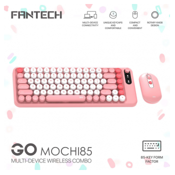 Combo mis tastatura wireless Fantech WK-898 GO mochi85 pink