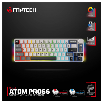 Tastatura Mehanicka Gaming Fantech MK919 Atom PRO66 siva (Blue switch)