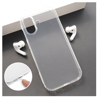Maska Skin Silikon with pluggy za iPhone 17 transparent