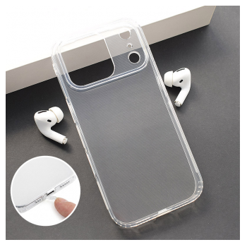 Maska Skin Silikon with pluggy za iPhone 17 Pro transparent