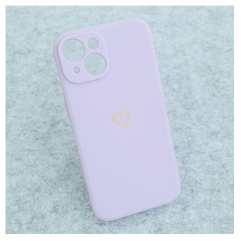 Maska Golden Heartbeat za iPhone 15 ljubicasta