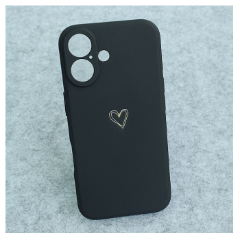 Maska Golden Heartbeat za iPhone 16 crna