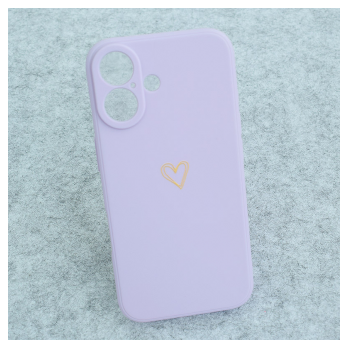Maska Golden Heartbeat za iPhone 16 ljubicasta