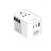 Adapter strujni travel LDNIO Z9 UK/EU/US/AU 1xUSB + 2xUSB-C ports 20W beli